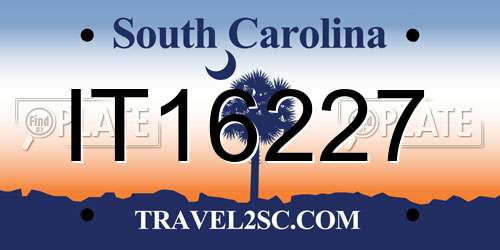 IT16227 South Carolina License Plate