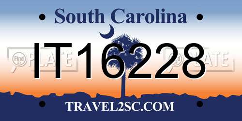 IT16228 South Carolina License Plate