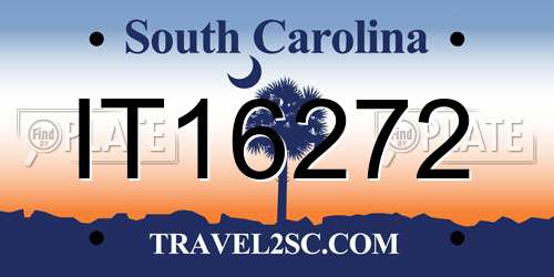 IT16272 South Carolina License Plate