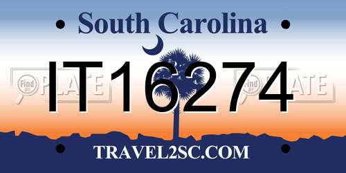 IT16274 South Carolina License Plate