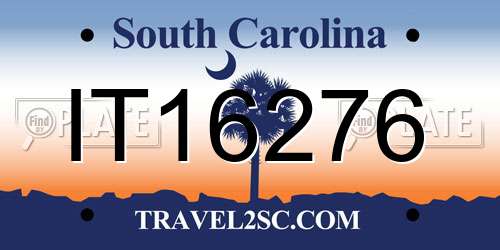 IT16276 South Carolina License Plate