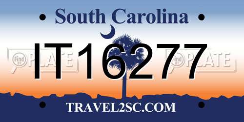 IT16277 South Carolina License Plate