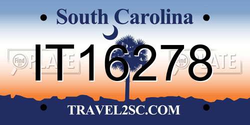 IT16278 South Carolina License Plate