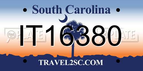 IT16380 South Carolina License Plate