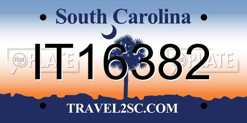 IT16382 South Carolina License Plate