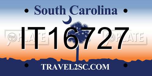 IT16727 South Carolina License Plate