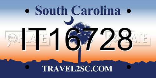 IT16728 South Carolina License Plate