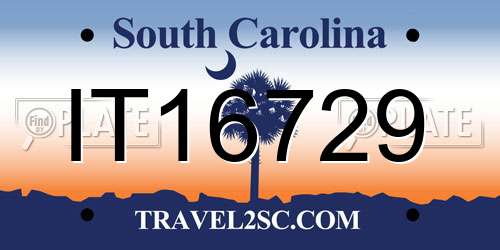 IT16729 South Carolina License Plate