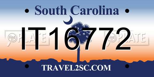 IT16772 South Carolina License Plate