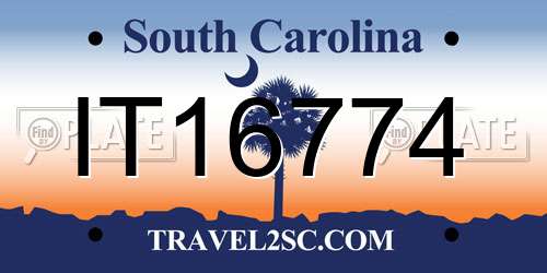 IT16774 South Carolina License Plate