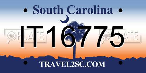 IT16775 South Carolina License Plate