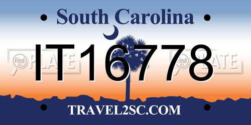 IT16778 South Carolina License Plate