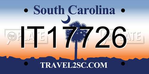 IT17726 South Carolina License Plate