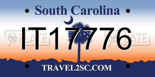 IT17776 South Carolina License Plate