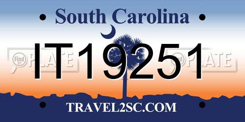 IT19251 South Carolina License Plate