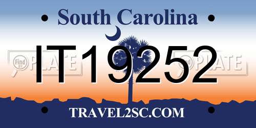 IT19252 South Carolina License Plate