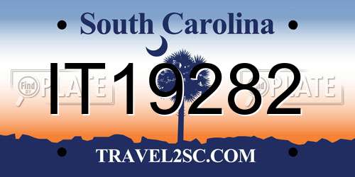 IT19282 South Carolina License Plate