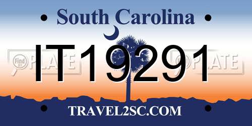 IT19291 South Carolina License Plate