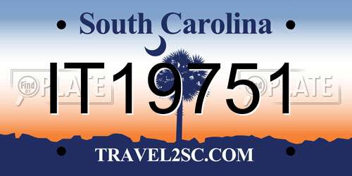 IT19751 South Carolina License Plate