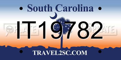 IT19782 South Carolina License Plate