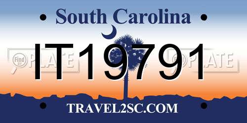 IT19791 South Carolina License Plate