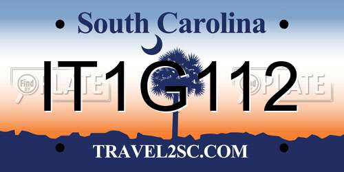 IT1G112 South Carolina License Plate