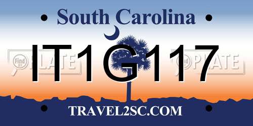 IT1G117 South Carolina License Plate
