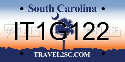 IT1G122 South Carolina License Plate