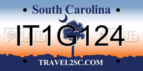 IT1G124 South Carolina License Plate