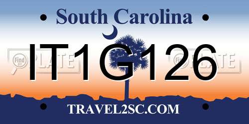 IT1G126 South Carolina License Plate