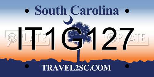 IT1G127 South Carolina License Plate