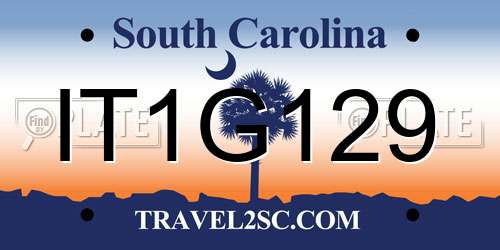 IT1G129 South Carolina License Plate