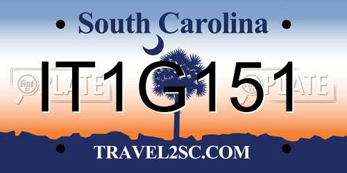 IT1G151 South Carolina License Plate