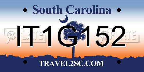 IT1G152 South Carolina License Plate