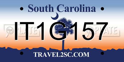 IT1G157 South Carolina License Plate