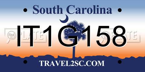 IT1G158 South Carolina License Plate