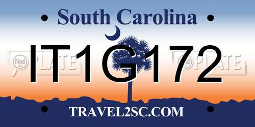 IT1G172 South Carolina License Plate