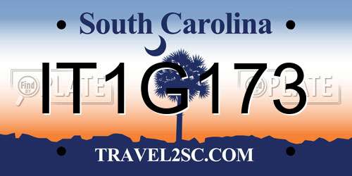 IT1G173 South Carolina License Plate