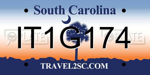 IT1G174 South Carolina License Plate