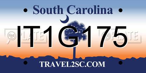 IT1G175 South Carolina License Plate