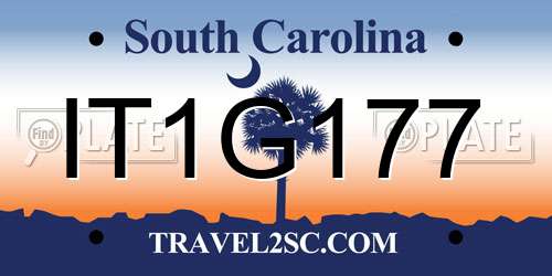 IT1G177 South Carolina License Plate
