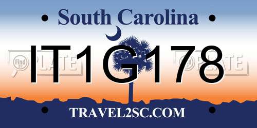 IT1G178 South Carolina License Plate