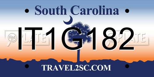 IT1G182 South Carolina License Plate