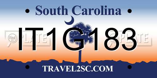 IT1G183 South Carolina License Plate