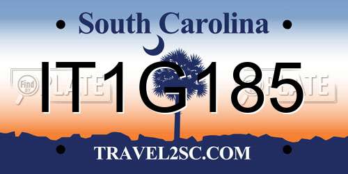 IT1G185 South Carolina License Plate