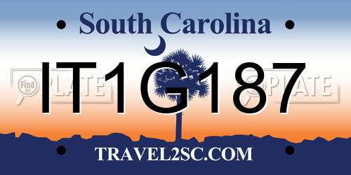 IT1G187 South Carolina License Plate