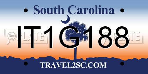 IT1G188 South Carolina License Plate