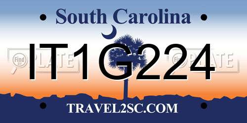 IT1G224 South Carolina License Plate