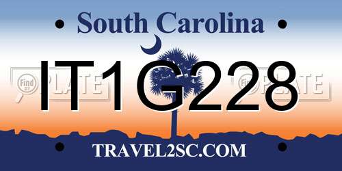 IT1G228 South Carolina License Plate