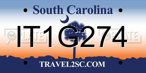 IT1G274 South Carolina License Plate